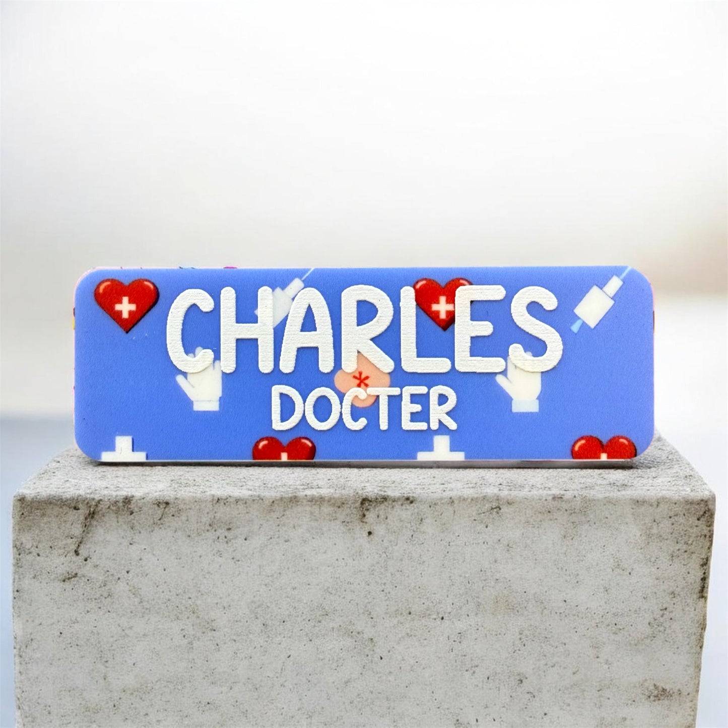 Personalised UV Printed Acrylic Name Badge | Custom Healthcare ID Tag