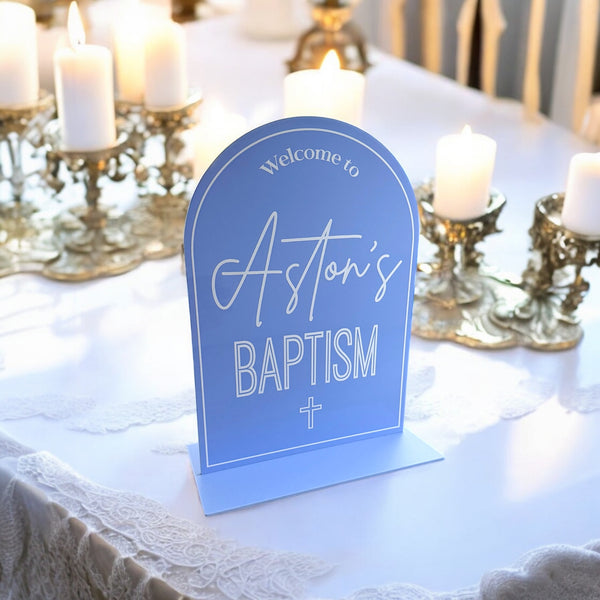 Baptism Welcome Table Sign Acrylic Personalised