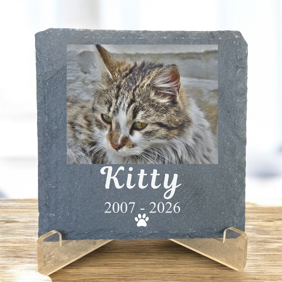 Personalised Pet Memorial Slate Plaque | Custom Photo Dog & Cat Remembrance Gift