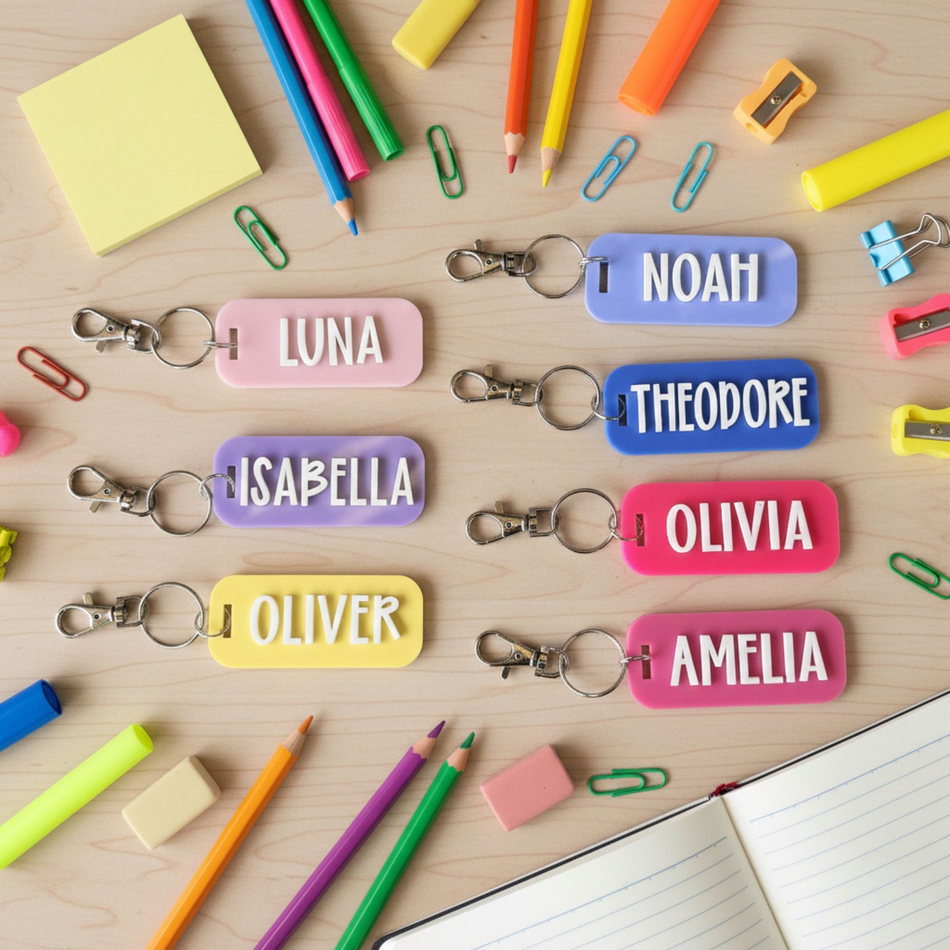 kids name keychain, kids backpack tag, acrylic kids nametag, 3D bag tag, custom name backpack, kids school bag tag, back to school tag, kids school supplies, kids accessories, stocking stuffer, kids bag tag, Kids Key ring, Back to school