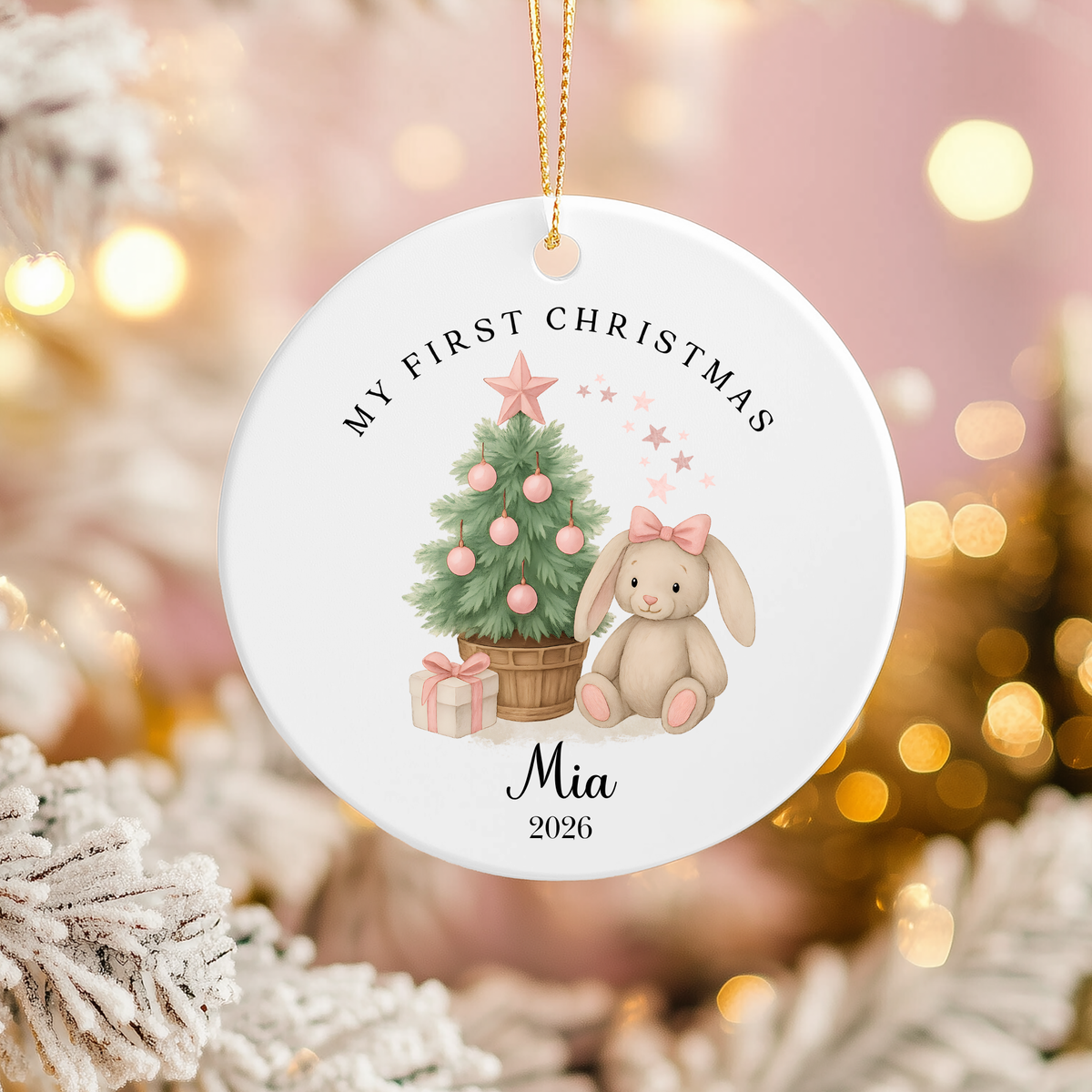 Personalised "My First Christmas" Christmas Tree and rabbit Ceramic Ornament | Custom Baby Keepsake Gift (Copy)