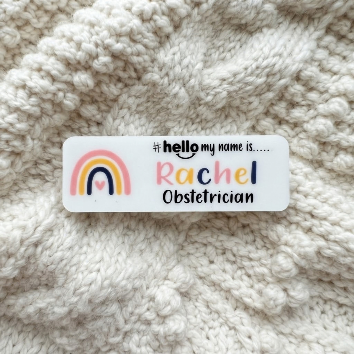 Custom Rainbow Name Tag – Personalised Nurse Badge