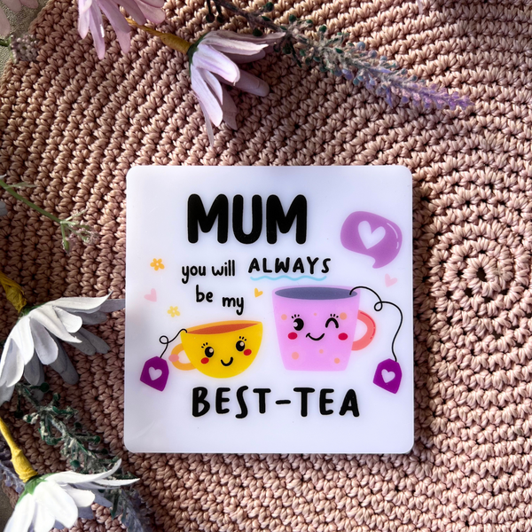 Best Tea Acrylic coasters great gift idea for mum or grandma