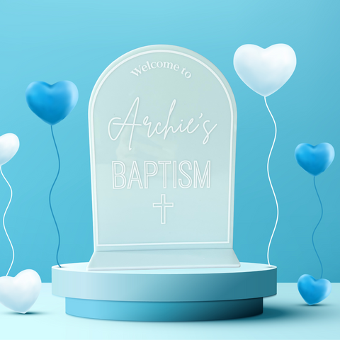 Baptism Welcome Table Sign Acrylic Personalised