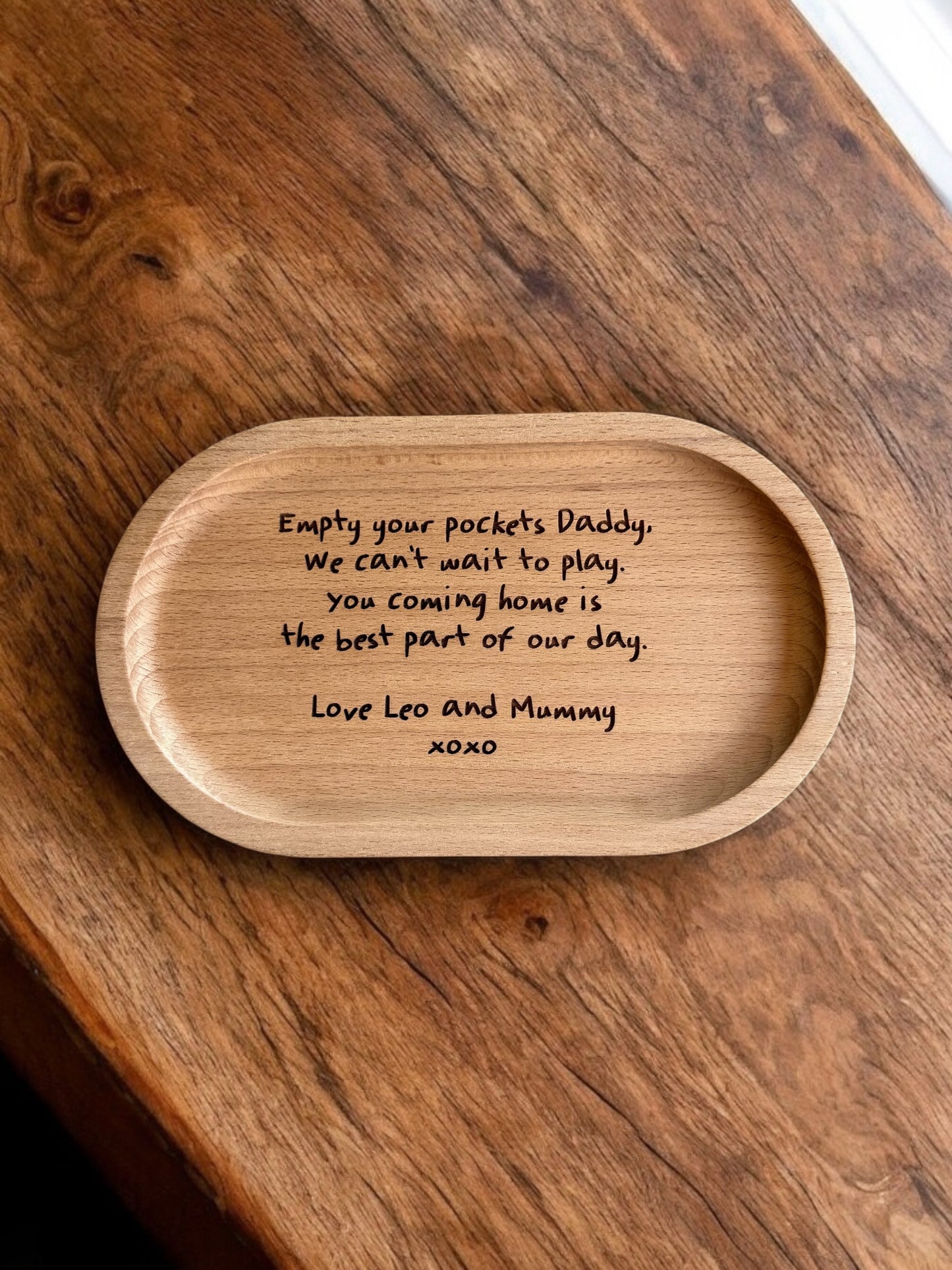 Personalised Bamboo Daddy's Key Tray | Wallet tray | Father's Day | gifts for dad | gifts for grandpa | Engraved | Custom