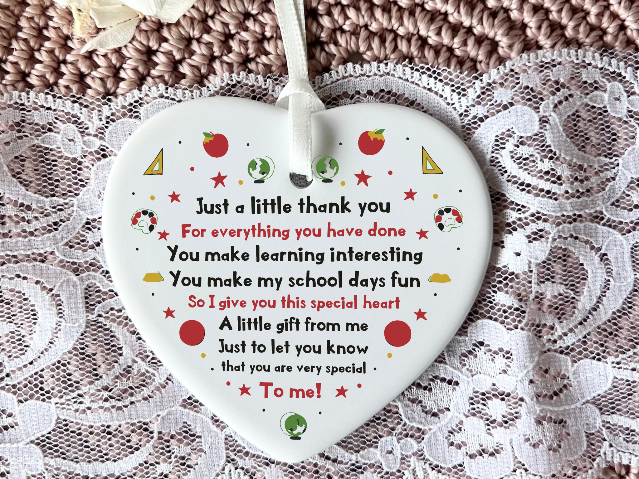 Teachers Keepsake, Ceramic Heart Gift, Daycare Teacher Gift, Gifts for Daycare Providers, Sentimental Gift for Educators, Heartfelt Keepsake for Caregivers, Unique Gift for Daycare Staff, Appreciation Gift for Teachers