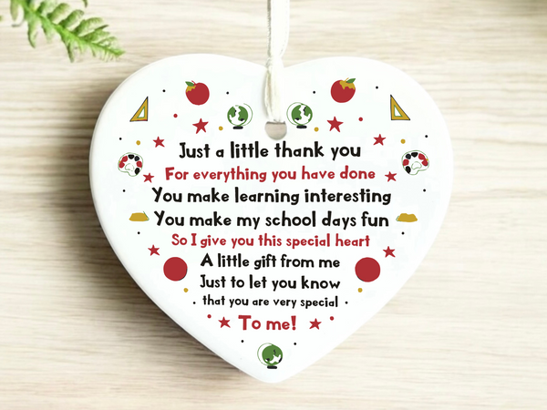 Teachers Keepsake, Ceramic Heart Gift, Daycare Teacher Gift, Gifts for Daycare Providers, Sentimental Gift for Educators, Heartfelt Keepsake for Caregivers, Unique Gift for Daycare Staff, Appreciation Gift for Teachers