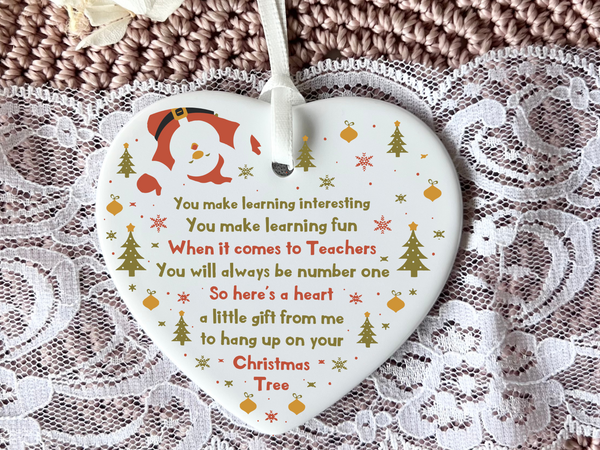 Teachers Keepsake, Ceramic Heart Gift, Daycare Teacher Gift, Gifts for Daycare Providers, Sentimental Gift for Educators, Heartfelt Keepsake for Caregivers, Unique Gift for Daycare Staff, Appreciation Gift for Teachers