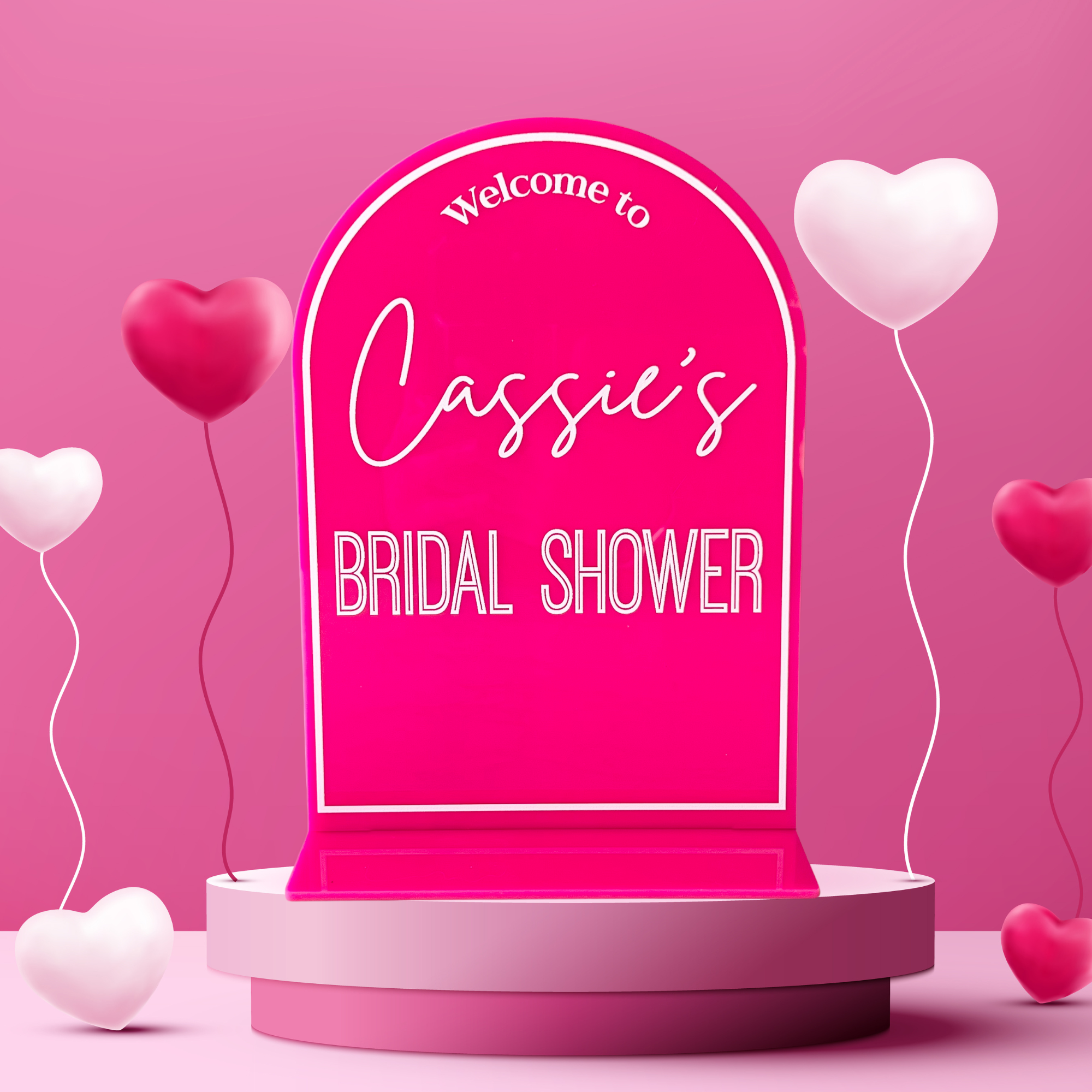 Bridal Shower Welcome Table Sign Acrylic Personalised