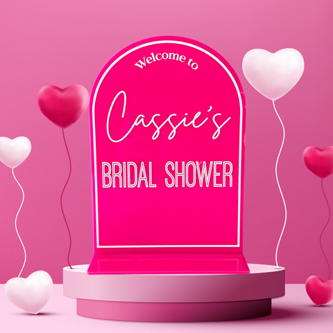 Bridal Shower Welcome Table Sign Acrylic Personalised