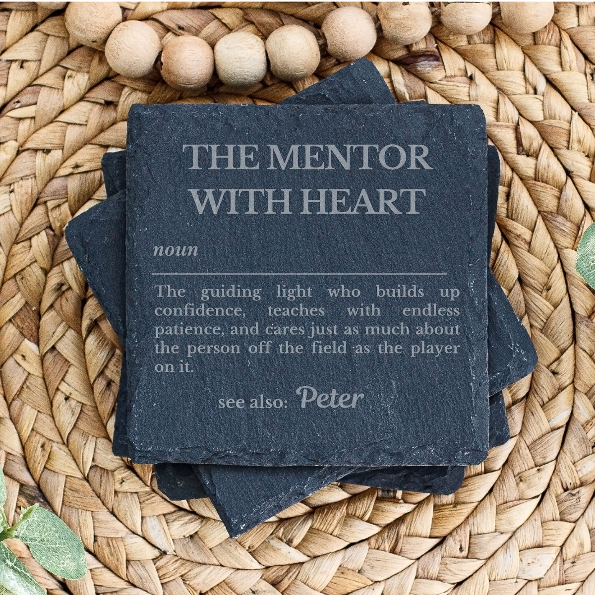 Personalised Mentor Definition Slate Plaque | Custom Coach & Sports Gift