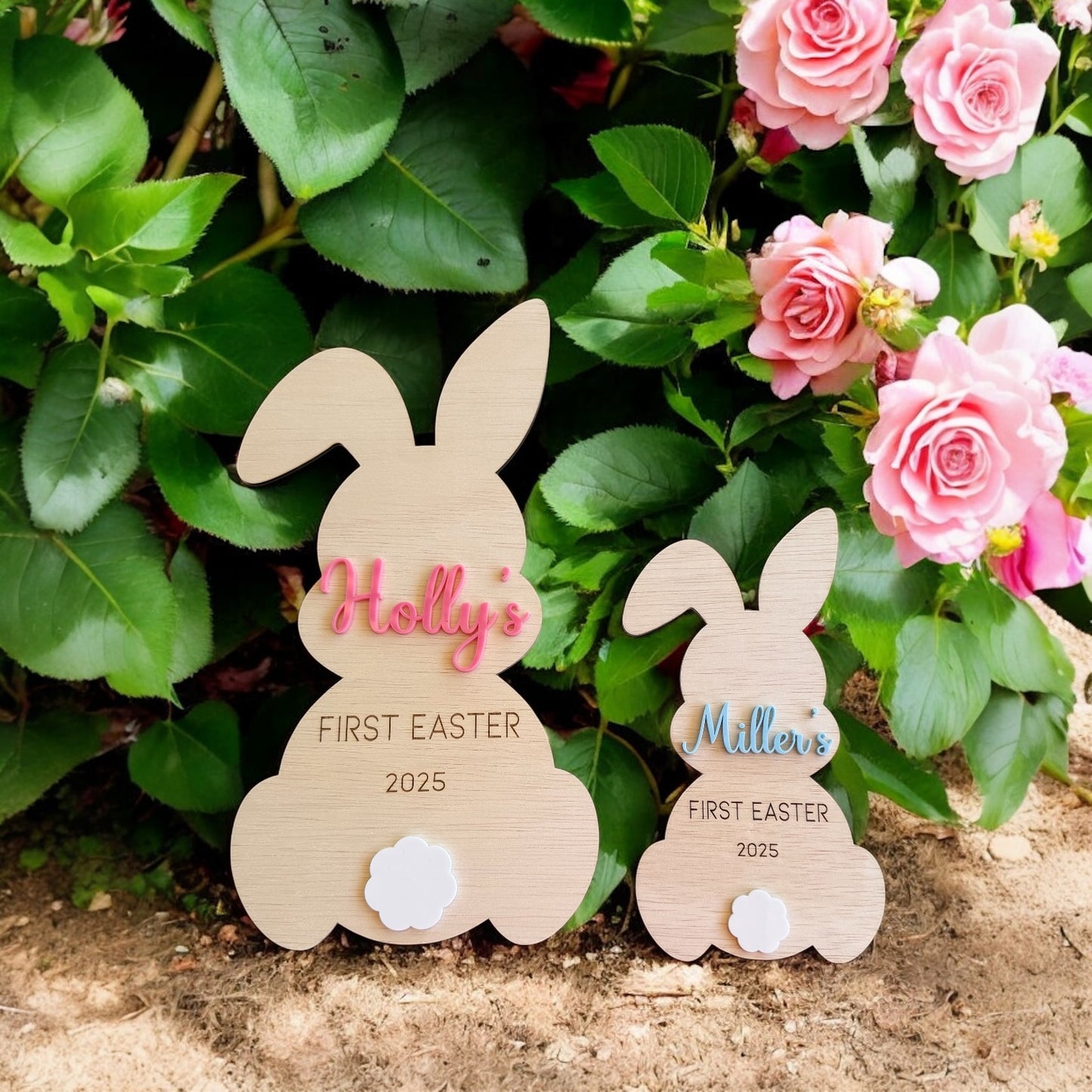 Personalised Easter Photo Prop Wood Engraved 3D Photo plaque Keepsake