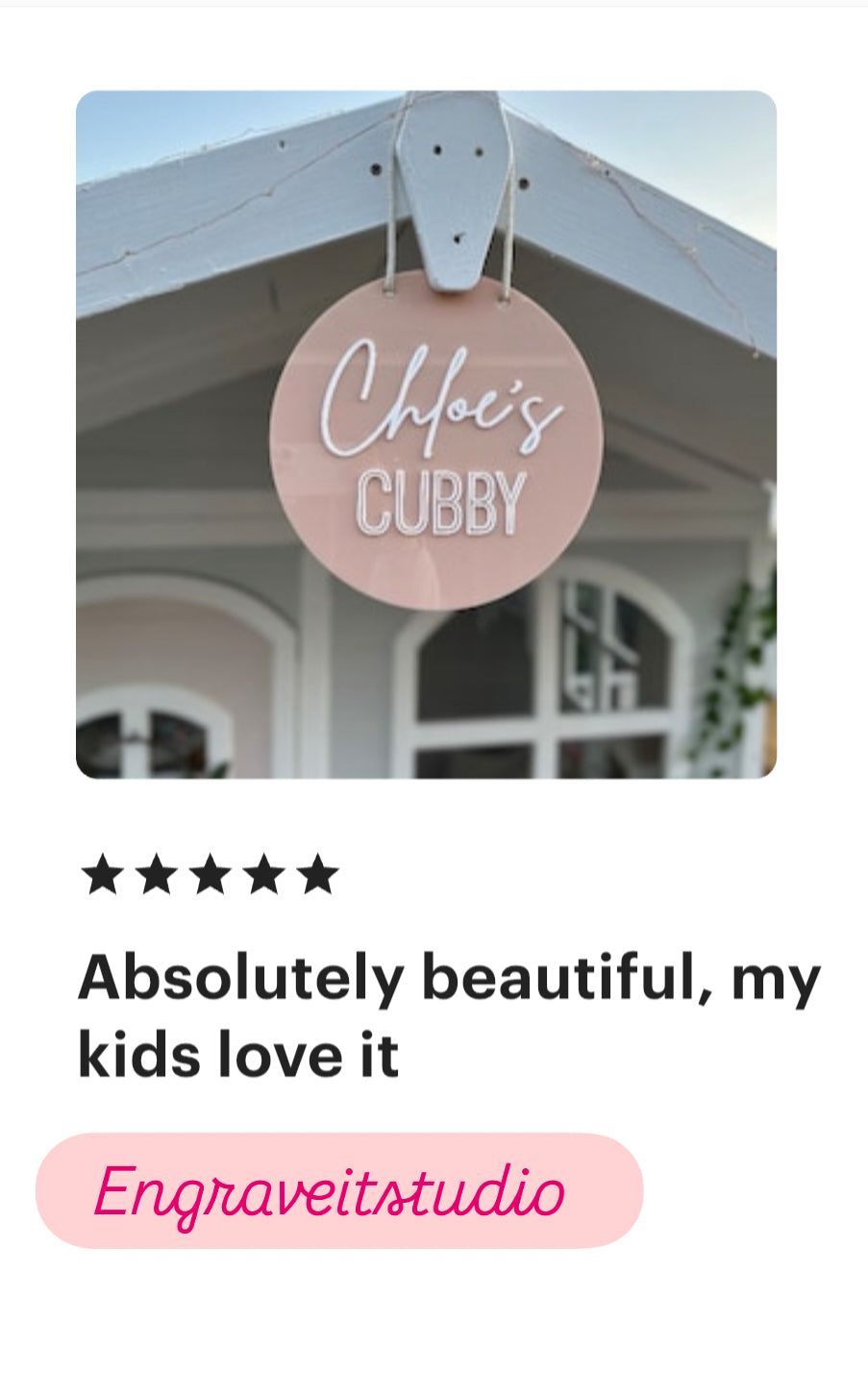 Personalised Cubby House sign Acrylic