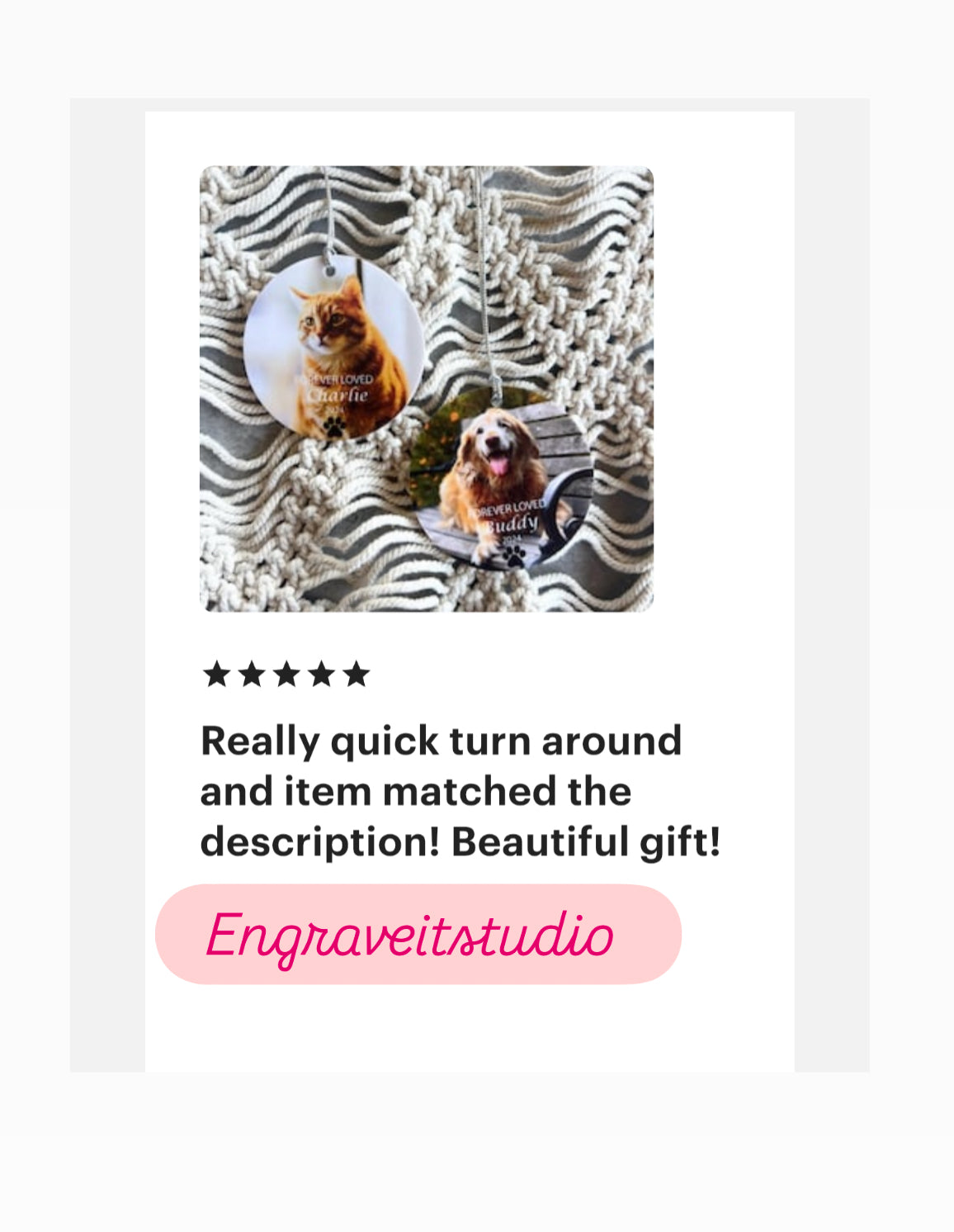 Custom Pet memorial Ornament Acrylic | Dog ornament | Cat Ornament