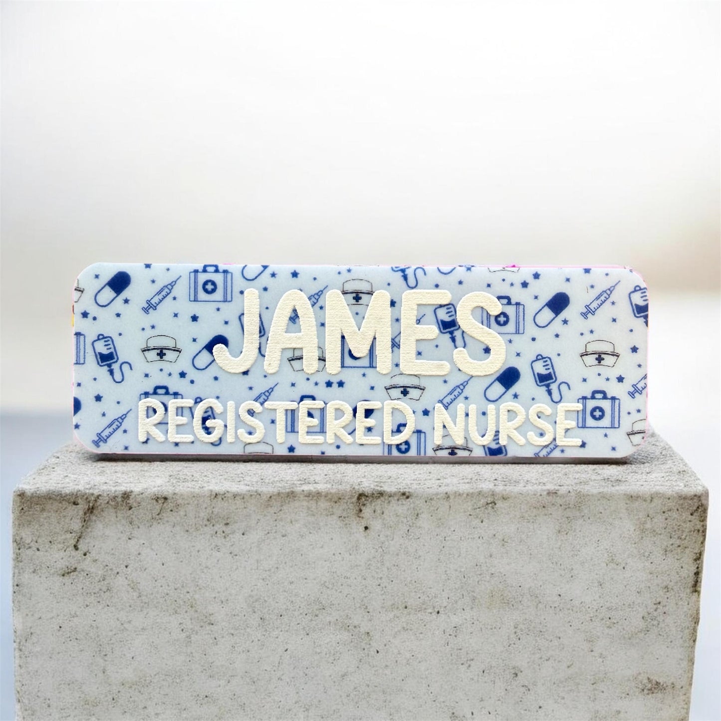 Personalised UV Printed Acrylic Name Badge | Custom Healthcare ID Tag
