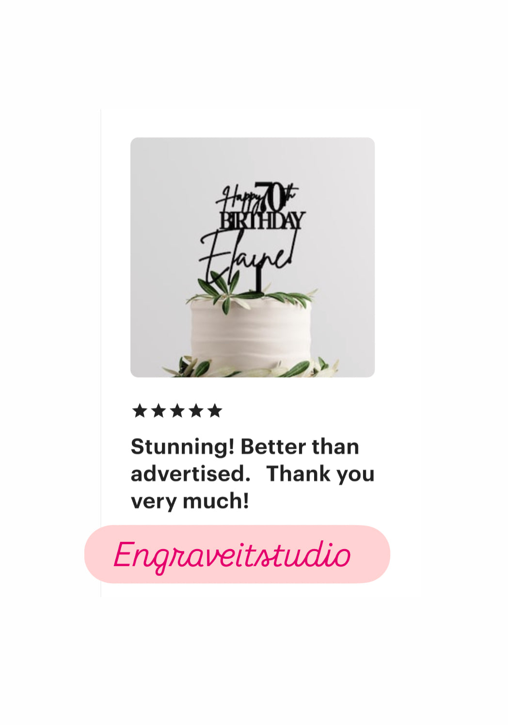 Personalised 40th Birthday Cake Topper – Custom Acrylic Cake Decoration