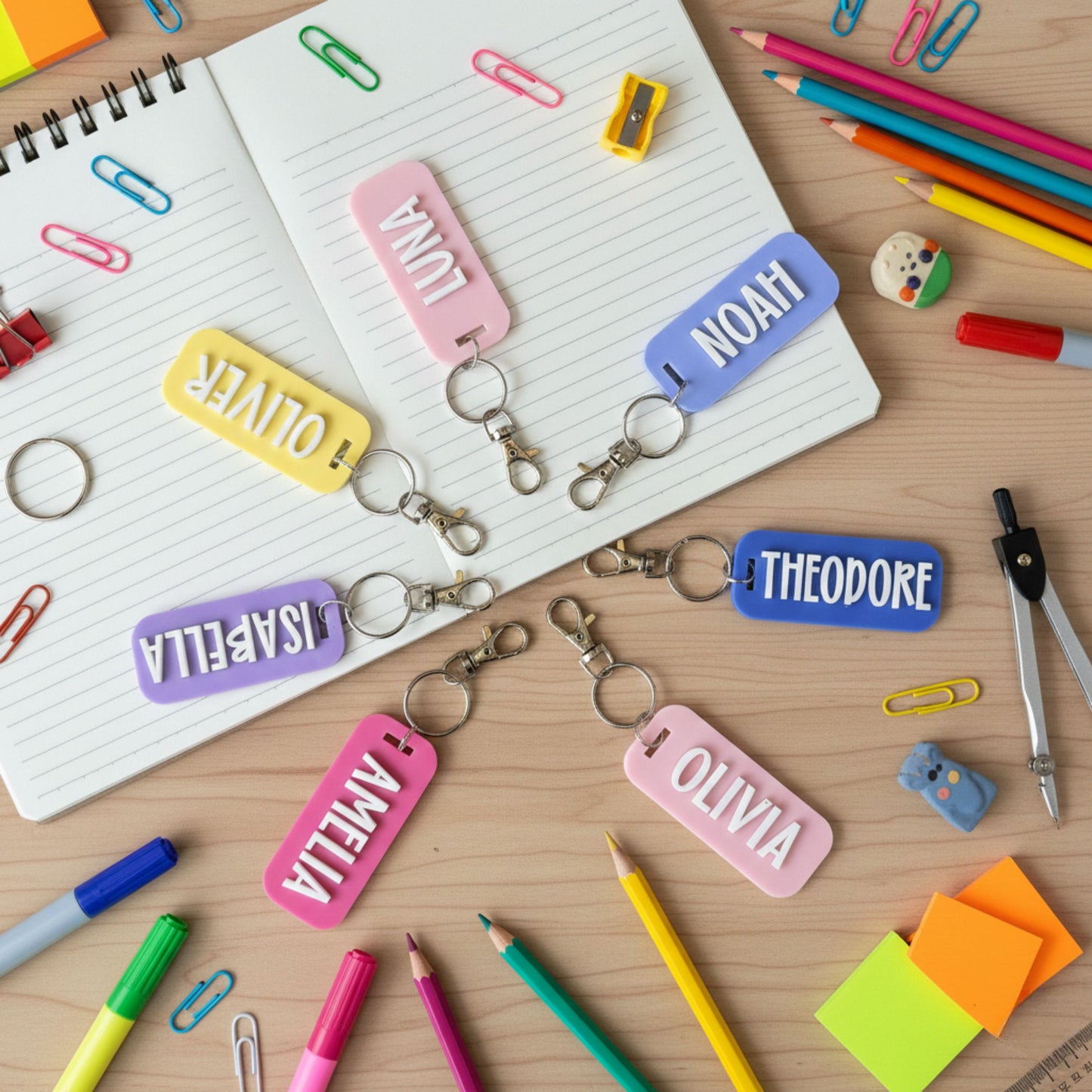 kids name keychain, kids backpack tag, acrylic kids nametag, 3D bag tag, custom name backpack, kids school bag tag, back to school tag, kids school supplies, kids accessories, stocking stuffer, kids bag tag, Kids Key ring, Back to school