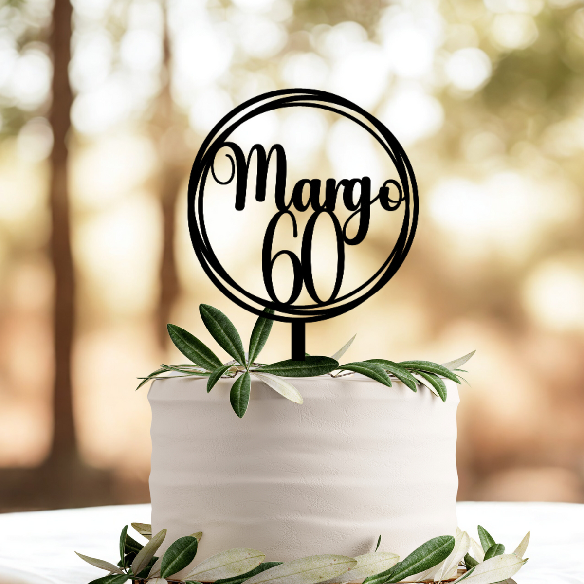 Cake Topper Add Background Personalised Birthday Round Cake Topper – Engrave It Studio