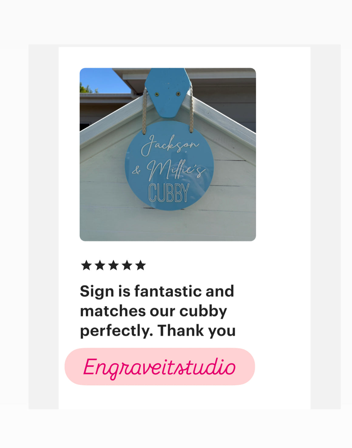 Personalised Cubby House sign Acrylic