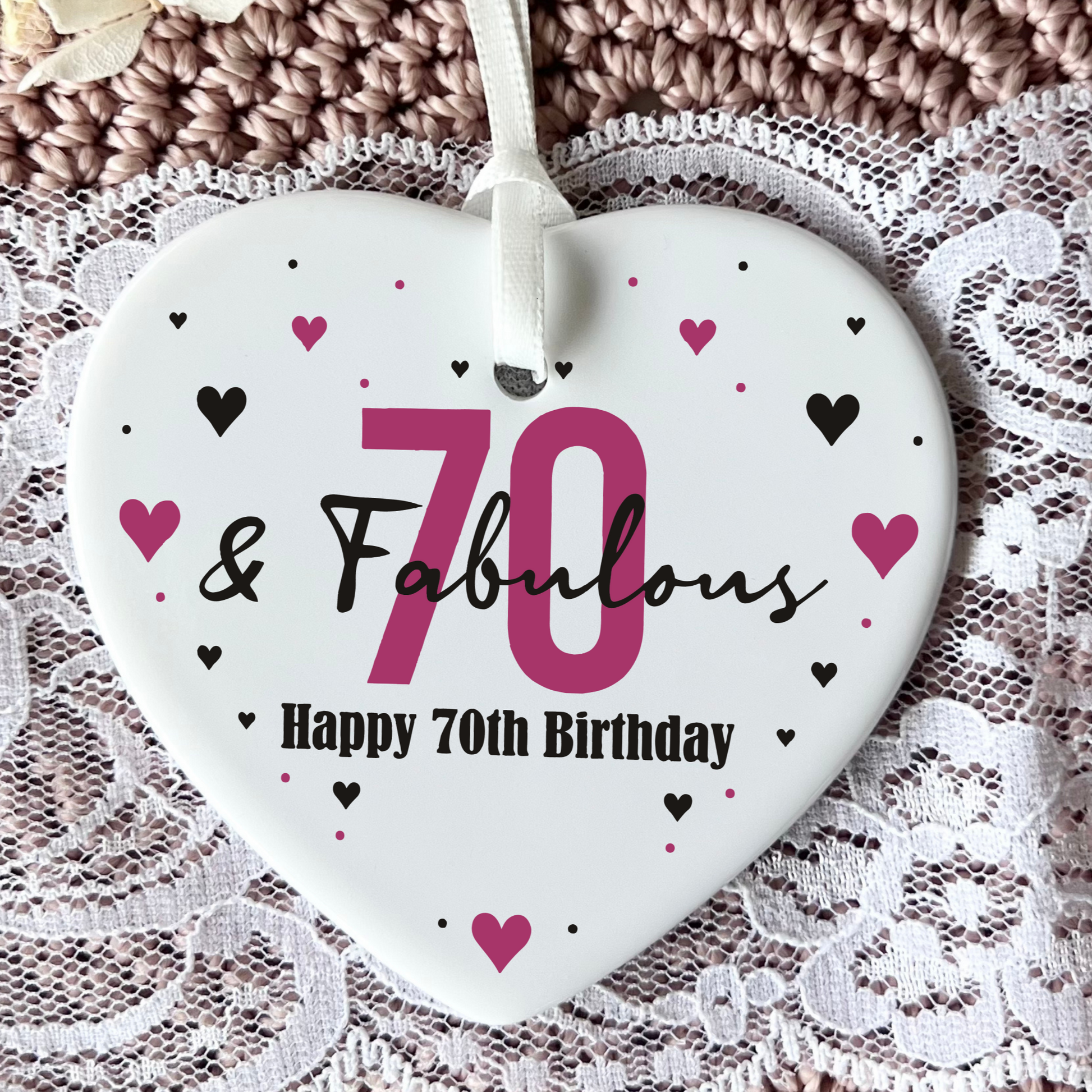 70th Birthday, Ceramic Keepsake, Heart-Shaped Gift, Seventy Years, Milestone Birthday, Birthday Gifts, Personalised Keepsake, Anniversary Gift, Celebration Gift, Thoughtful Gesture, Keepsake Memory, Unique Gift Idea, Cherished Keepsake, Special Occasion, Heartfelt Present