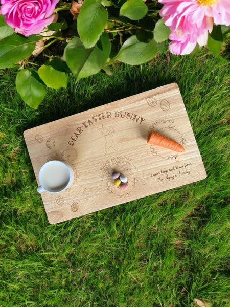 Double Sided Personalised Engraved Easter and Santa Wooden treat Board