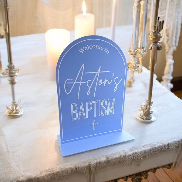 Baptism Welcome Table Sign Acrylic Personalised