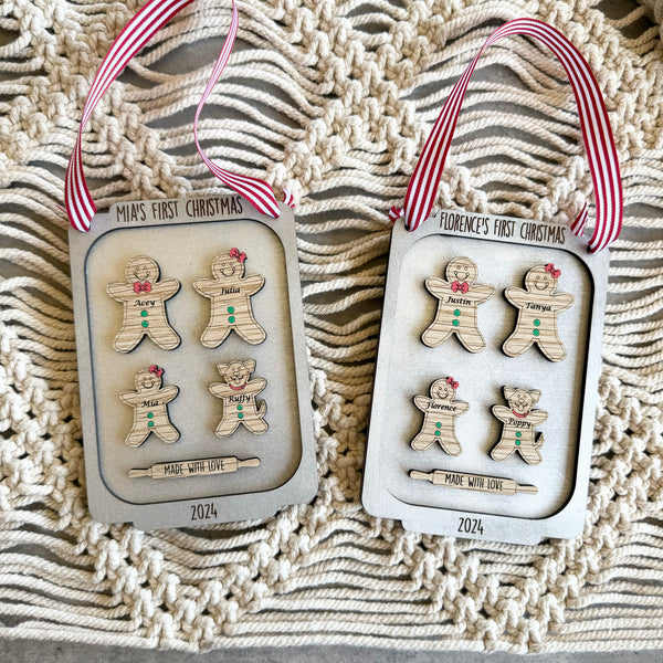 Family Christmas Gingerbread ornament cooking pan