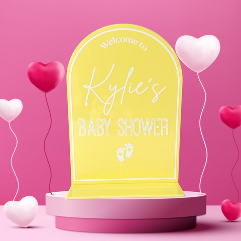 Baby Shower Welcome Table Sign Acrylic Personalised