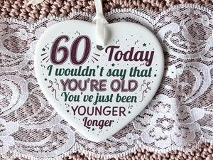 60th Birthday  
Ceramic Keepsake  
Heart-Shaped Gift  
Sixty Years  
Milestone Birthday  
Birthday Gifts  
Personalized Keepsake  
Anniversary Gift  
Celebration Gift  
Thoughtful Gesture  
Keepsake Memory  
Unique Gift Idea  
Cherished Keepsake  
Special Occasion  
Heartfelt Present