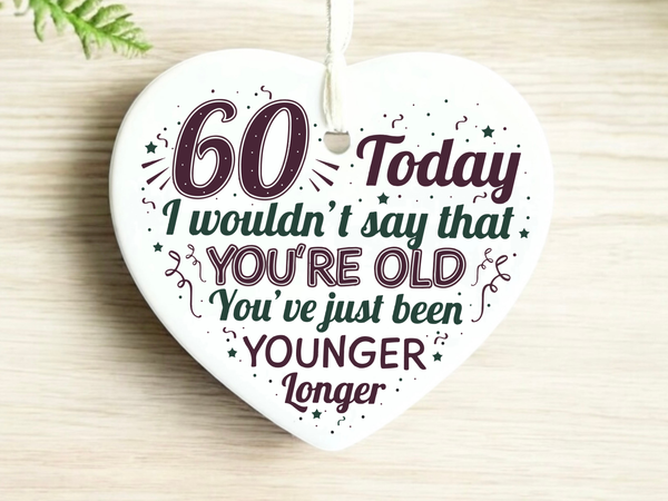 60th Birthday  
Ceramic Keepsake  
Heart-Shaped Gift  
Sixty Years  
Milestone Birthday  
Birthday Gifts  
Personalized Keepsake  
Anniversary Gift  
Celebration Gift  
Thoughtful Gesture  
Keepsake Memory  
Unique Gift Idea  
Cherished Keepsake  
Special Occasion  
Heartfelt Present