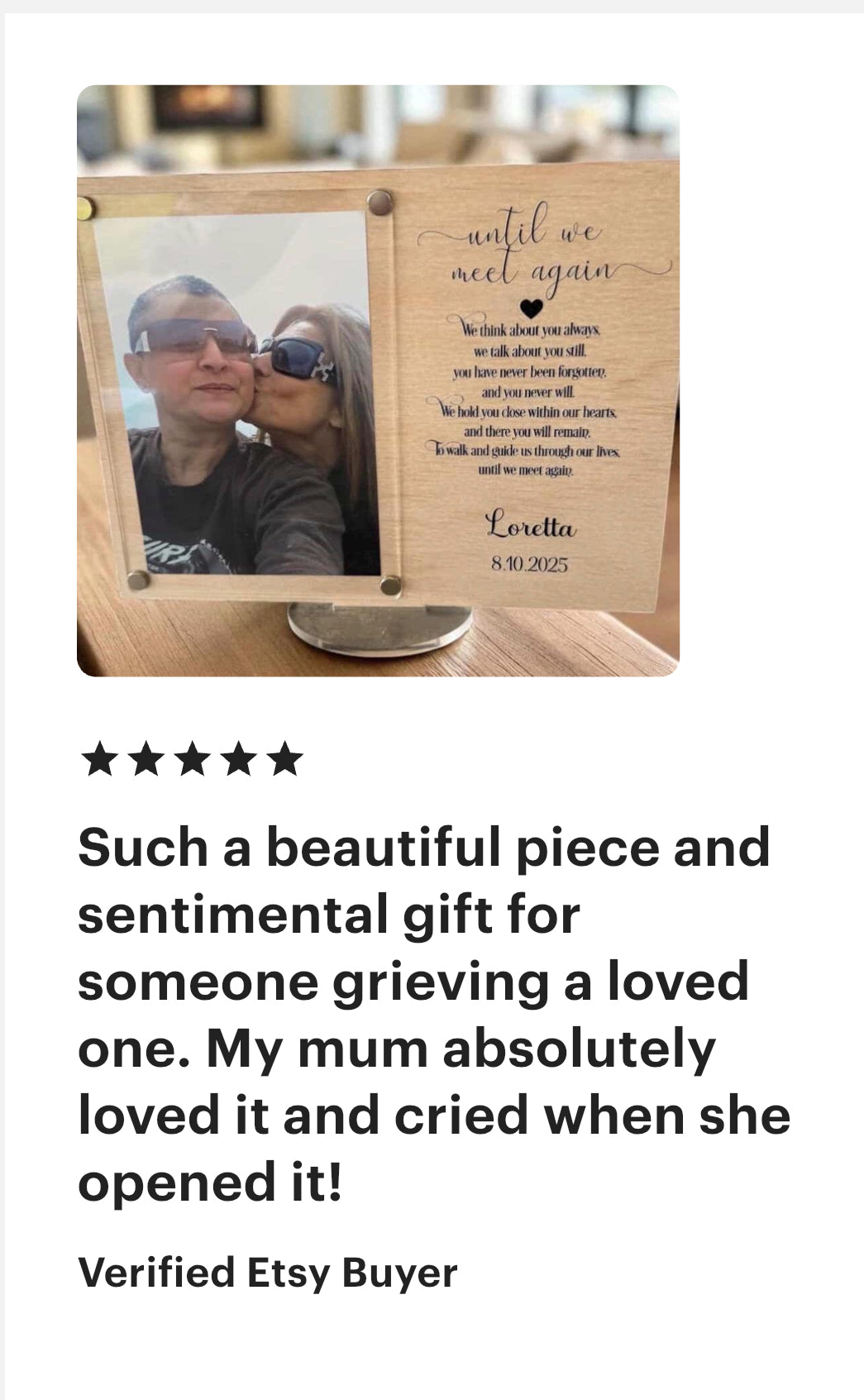 Personalised Remembrance custom frame | keepsake | Memorial | Until we meet again