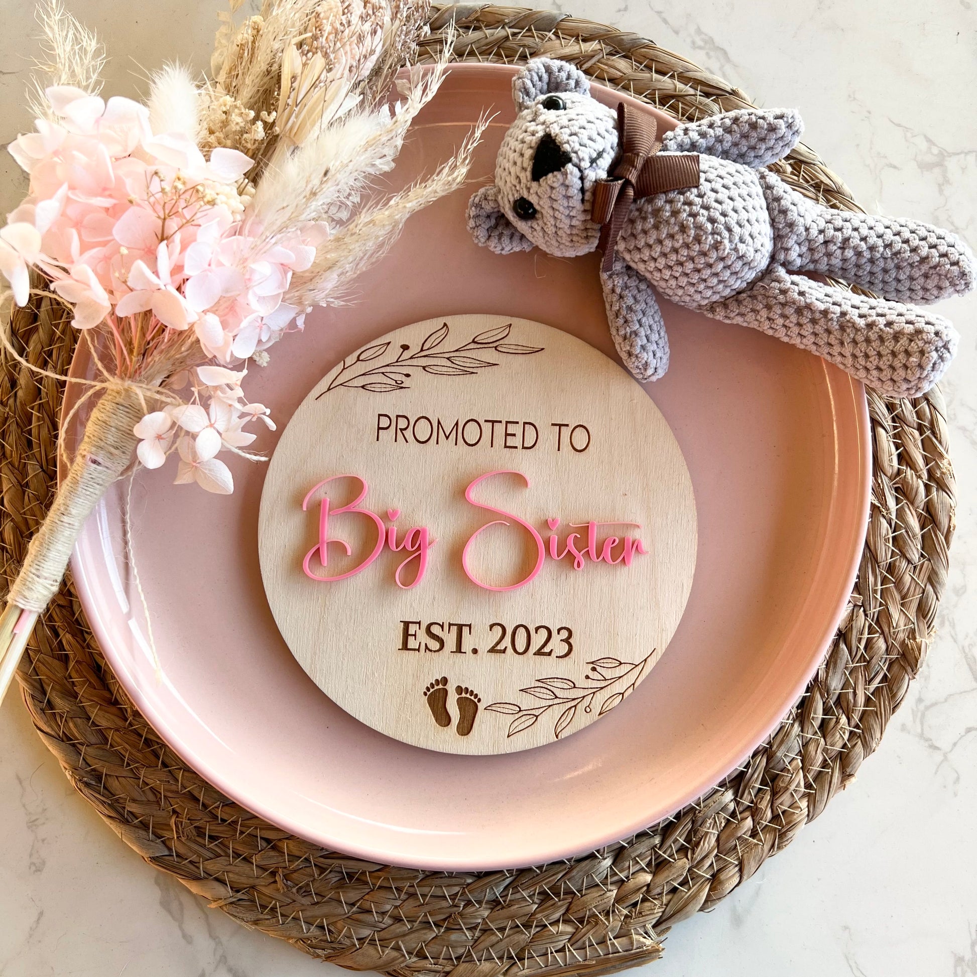 Big Brother announcement plaque 15cm | Big Sister photo prop | Surprise reveal announcement Sign | Promoted to Big Sister | Promoted to Big Brother