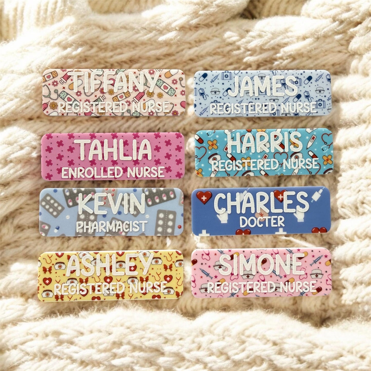 Personalised UV Printed Acrylic Name Badge | Custom Healthcare ID Tag