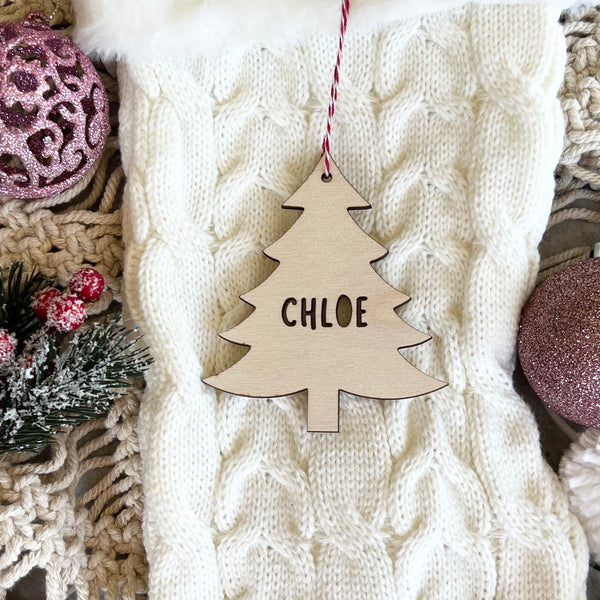 Personalised Christmas Tree Wood Ornament | Name Ornament