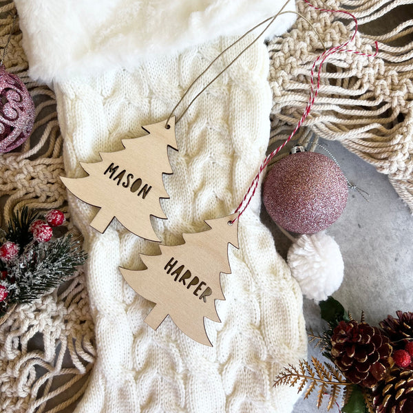 Personalised Christmas Tree Wood Ornament | Name Ornament