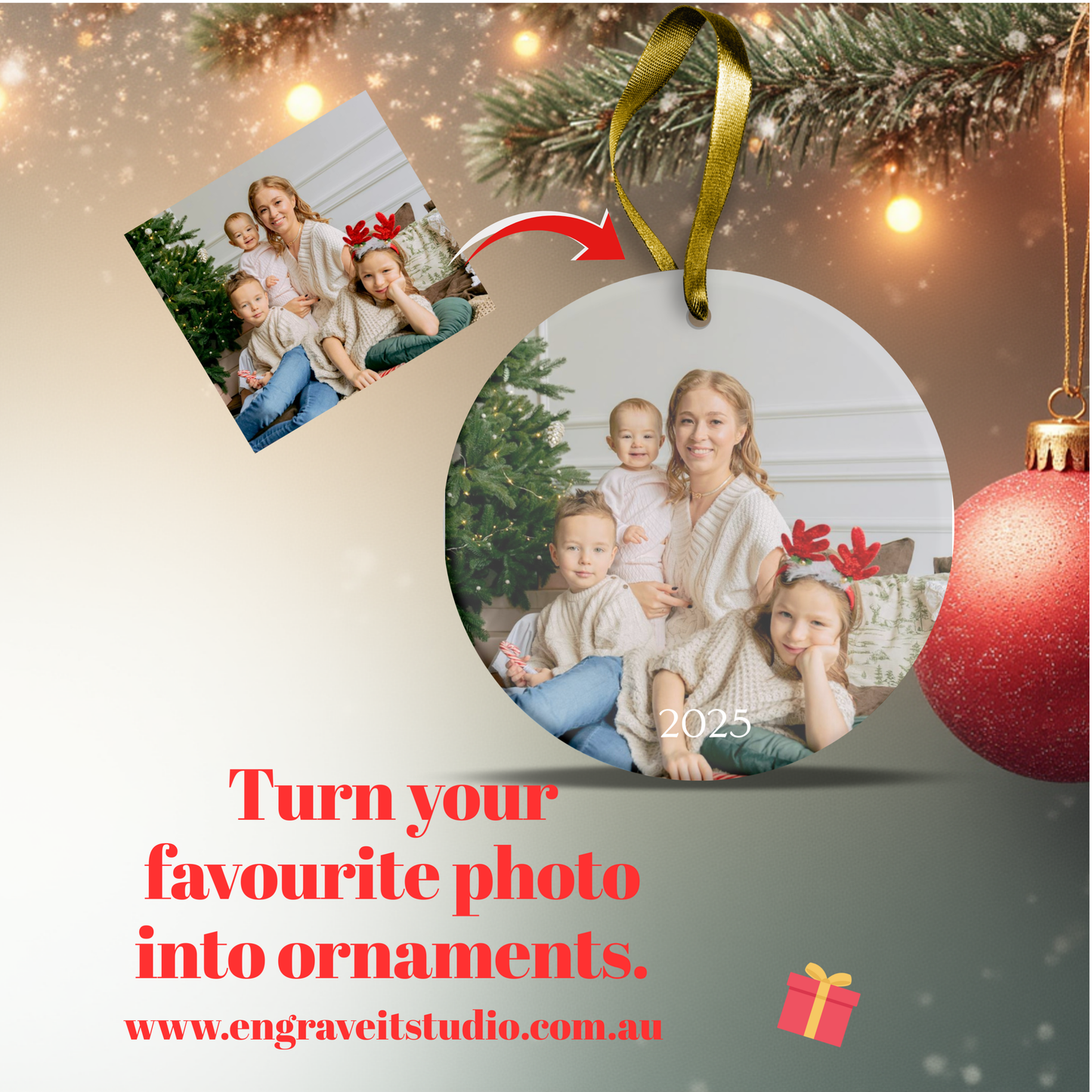 Personalised acrylic photo ornament