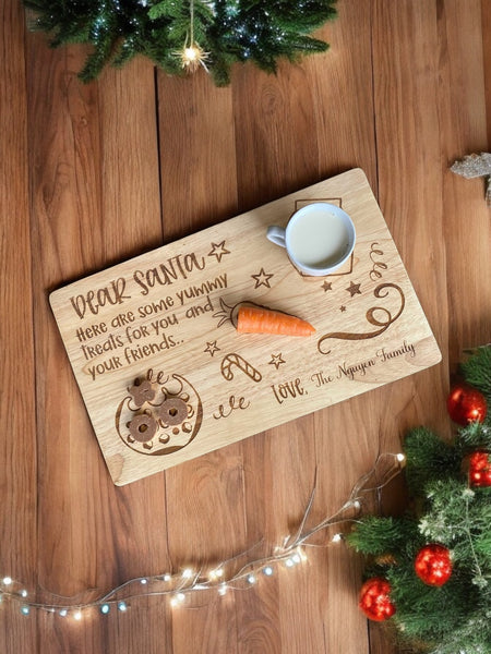 Double Sided Personalised Engraved Easter and Santa Wooden treat Board