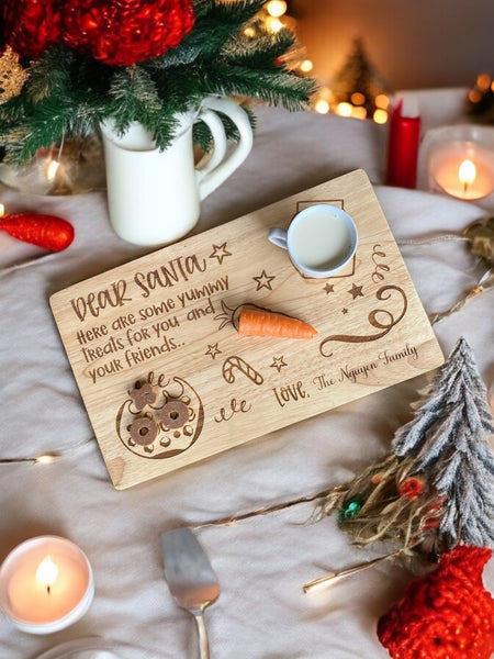 Double Sided Personalised Engraved Easter and Santa Wooden treat Board