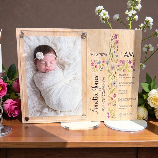 Personalised Baptism, Christening Photo, Holy Communion Gift, Baby Baptism Frame, Christian Baby Gift, Bible Verse Frame, Engraved Baptism, Custom Christening, Religious Keepsake, Baptism Keepsake, Personalised Baby, Communion Photo, gift ideas