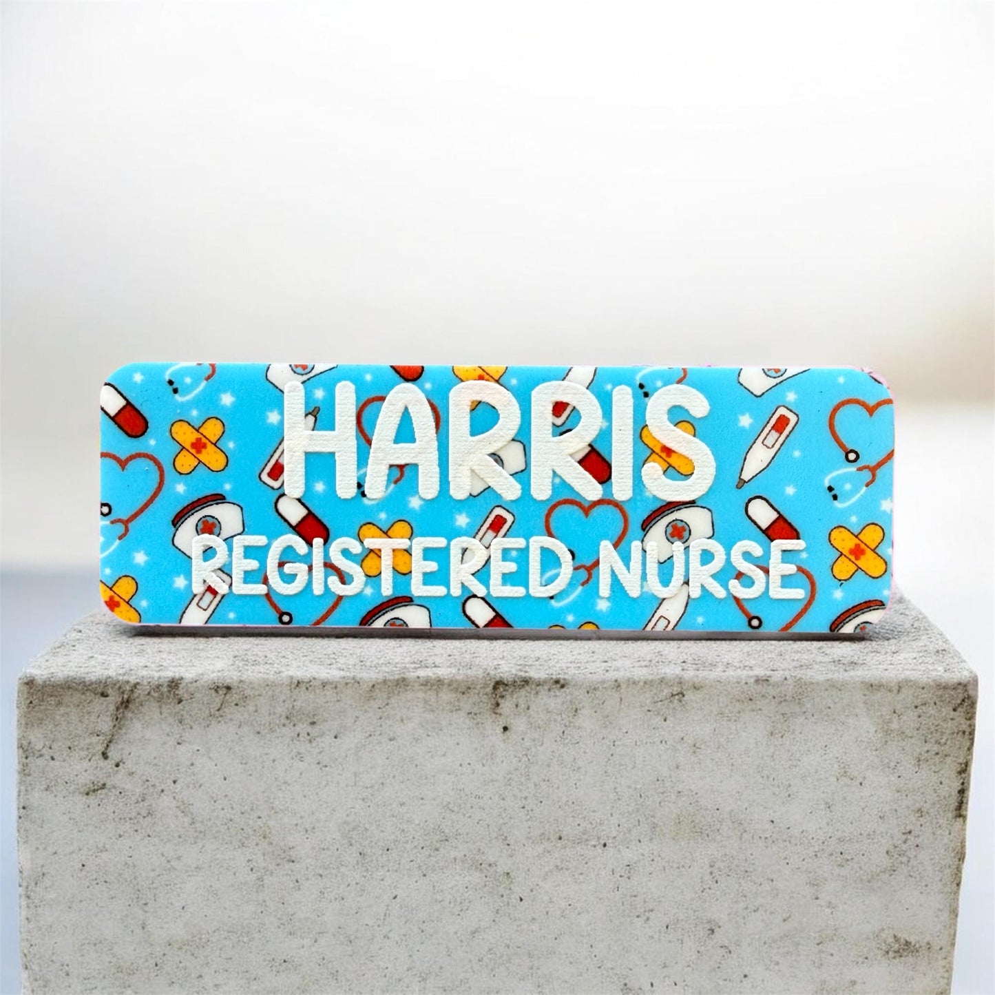 Personalised UV Printed Acrylic Name Badge | Custom Healthcare ID Tag