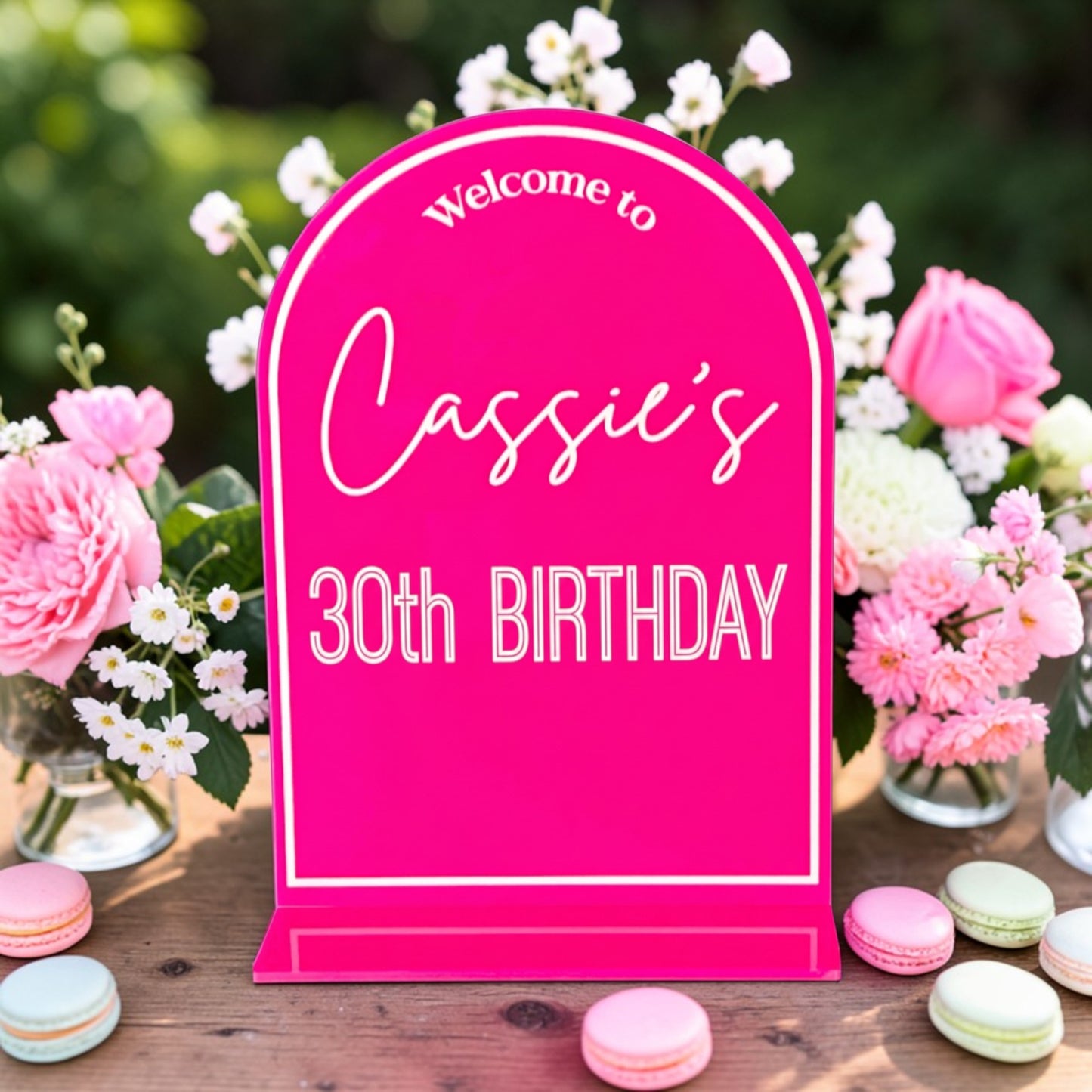 30th Birthday Arch Welcome Sign – Custom Acrylic Party Decor for Birthday Celebration