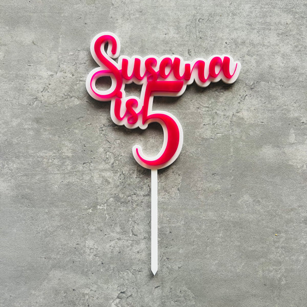 Double layer wood and acrylic number cake topper | Birthday cake topper | Laser cut cake topper