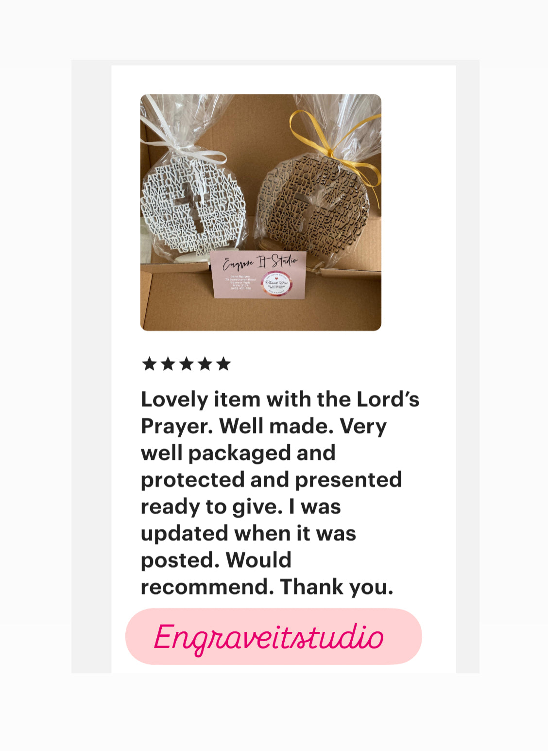 Our Father The Lord's Prayer MDF Wood Bomboniere gift Round Religious Mini Laser cut