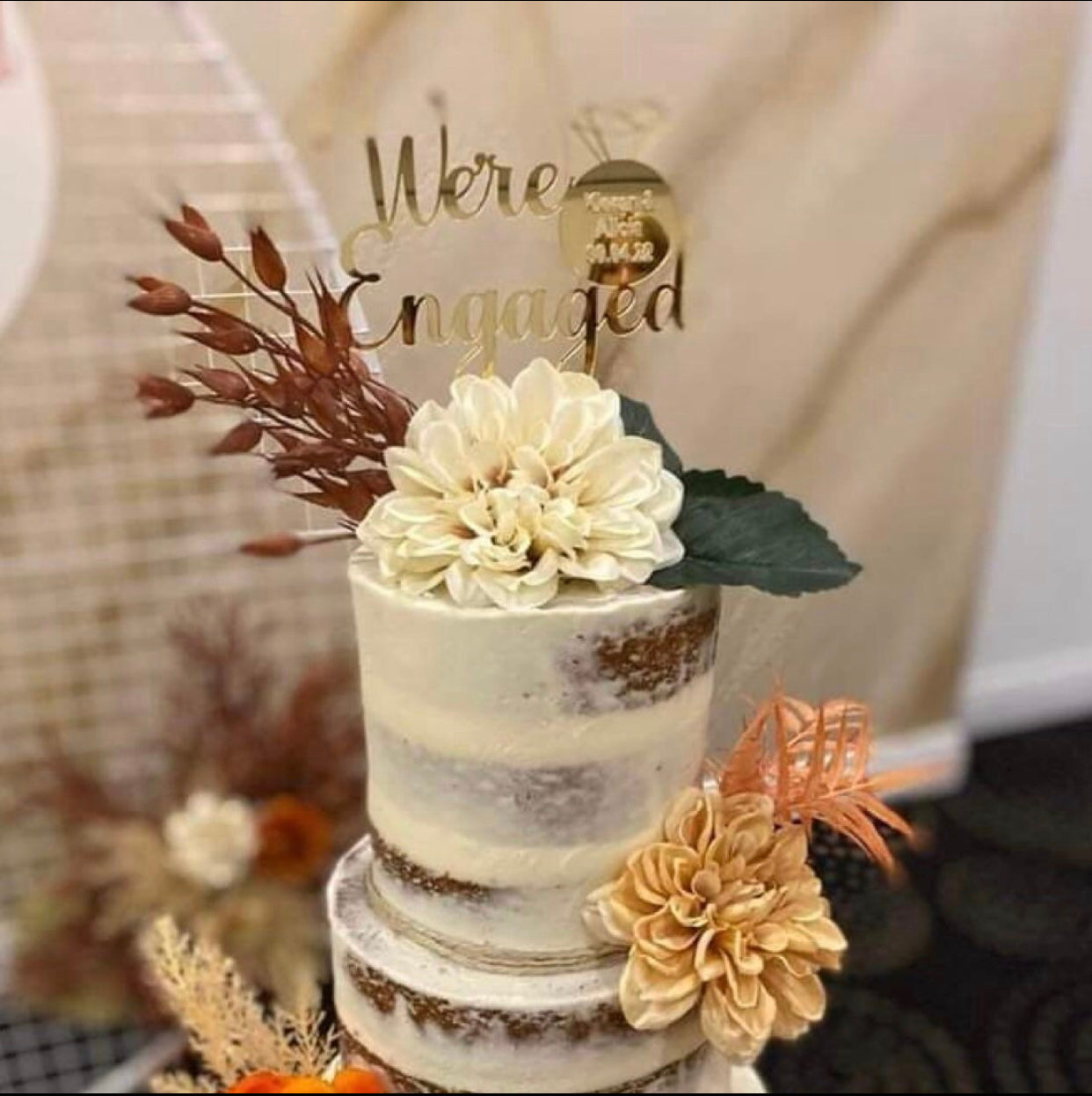 Personalised Engagement cake topper