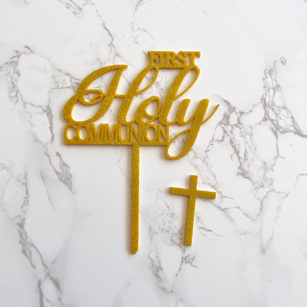 First Holy Communion cake topper with seperate cross.