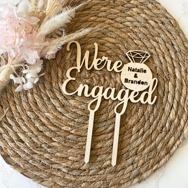 Personalised Engagement cake topper