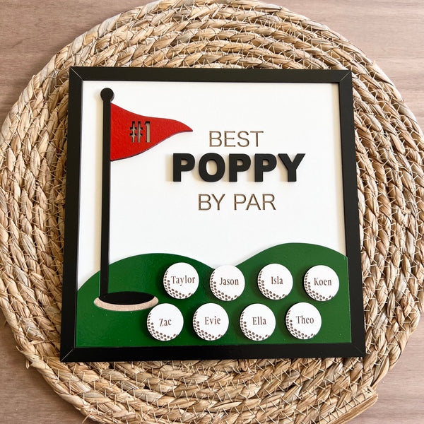 Best Grandpa by Par Personalised Golf sign frame |  Great gift idea for Grandpa