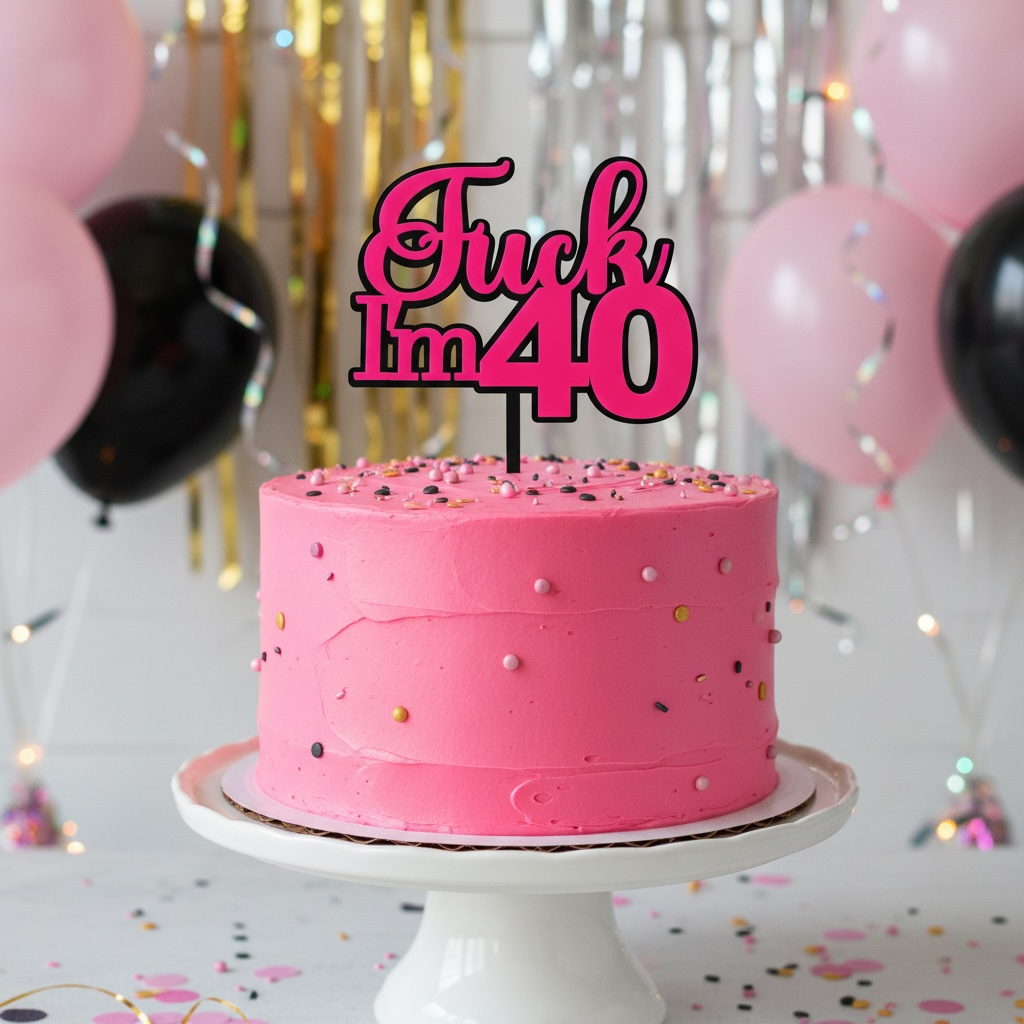 F*ck I'm 40 double layer cake topper Acrylic