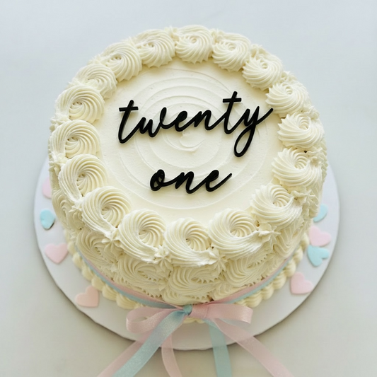 Personalised Acrylic Cake Charm | Custom Laser Cut Name Fropper | Floating Text Topper | Modern Wedding Birthday Decor