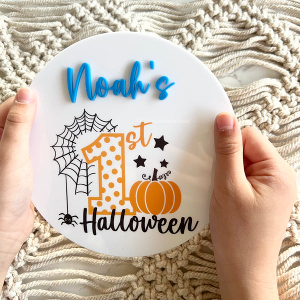 My First Halloween 3D Baby's Personalised plaque sign